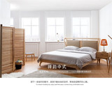 现代新中式酒店会所卧室套装家具实木1.8双人床简约禅意免漆定制