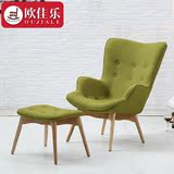 懒人沙发椅 躺椅欧式布艺椅 舒适单人休闲沙发椅子电脑椅