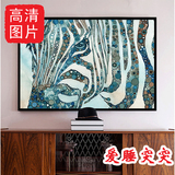 五彩抽象斑马高端装饰画素材客厅沙发挂画芯素材电视色块背景墙面