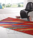 carpet红色经典多彩条纹地毯简约客厅地毯茶几腈纶地毯定制茶几垫