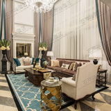 欧式美式中式宜家格子地毯客厅茶几沙发卧室床边手工腈纶地毯定制