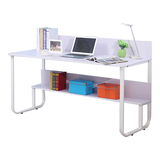 电脑桌带书架组装家用小户型台式学生双人经济型宜家笔记本书架桌