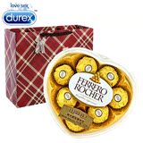 杜蕾斯避孕套巧克力混搭费列罗透明心型8颗装送男女朋友创意礼盒