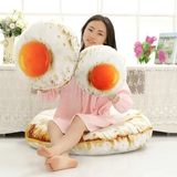 毛绒创意可爱仿真可拆洗荷包蛋抱枕煎鸡蛋靠垫腰枕座椅坐垫地板垫