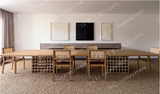 北欧 设计师实木餐桌简约现代原木办公桌洽谈桌会议桌书画桌