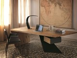 实木办公桌仿古家具组合大班桌欧式书桌电脑桌美式复古铁艺写字台
