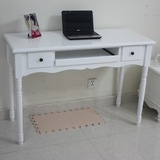 欧式简约台式笔记本电脑桌韩式实木白色写字桌学习桌小书桌办公桌