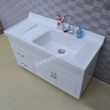 新款欧式阳台柜面盆带搓板洗衣池阳台烤漆柜浴室洗衣柜人造石英石