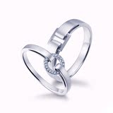 i钻石对戒 纯银电18K白金镶嵌仿真钻戒指 情侣戒指Do结婚来图定制