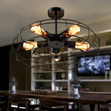 复古美式工业风吸顶灯具个性创意咖啡店吧台餐厅电风扇铁艺吸顶灯