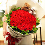 北京鲜花红玫瑰花同城速递999朵花束生日礼盒预定实体送花香槟