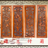 东阳木雕香樟木实木雕花板仿古中式长方形壁挂件雕刻挂屏隔断屏风