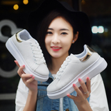 2016夏季新款韩版百搭小白鞋女系带厚底透气松糕底学生潮白色板鞋