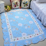 韩国地垫 全棉绣花绗缝防滑地垫 客厅居家布艺垫榻榻米大地毯