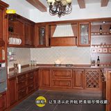 上海整体橱柜厨房定制安装实木门板人造石英石台面不锈钢台面促销