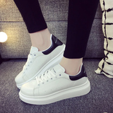 2016春夏季韩版小白鞋明星同款运动休闲女鞋厚底增高板鞋白色单鞋