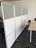 直销折叠移动办公室屏风活动带轮玻璃隔断隔墙简约移动屏风可定制