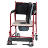 佛山坐便轮椅车 老年人坐便轮椅 可移动可拆坐厕椅 带轮坐便器