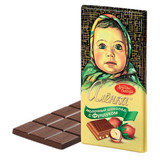 俄罗斯原装进口 大头娃娃 榛仁 夹心 巧克力 每块100克