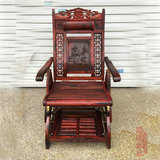 老挝大红酸枝摇椅躺椅休闲椅交趾黄檀沙滩椅红木实木靠背椅 正品