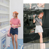 韩国2016夏季新款时尚修身显瘦横条纹短袖T恤女学生简约T恤潮包邮