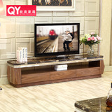 简约现代小户型客厅电视柜不锈钢储物实木大理石电视柜组合
