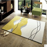 田园绿色线条小清新地毯欧式现代简约客厅卧室腈纶地毯