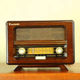 唐典复古调频收音机 双波段FM/AM老式木质 半导体仿古AUX音频输入