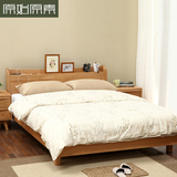 原始原素日式实木床双人床1.8米橡木大床北欧现代1.5米成人床特价