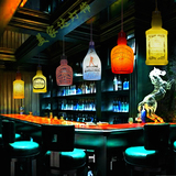 现代时尚LED树脂酒柜吧台吊灯饰个性北欧酒瓶吊灯艺术酒吧餐厅灯