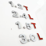 美卡汽车3D金属车贴1.8T车标贴TSI创意排量贴4WD标V6字母2.0T实心