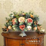 佳人玫瑰仿真花套装欧式假花玫瑰花家居客厅餐桌摆件装饰花瓶花艺