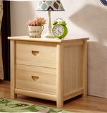 宜家时尚现代柜实木床头柜儿童创意环保二抽木色松木储物柜