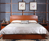 重庆家具现代中式实木床柏木床全柏木1.5 1.8 双人床卧室简约家具