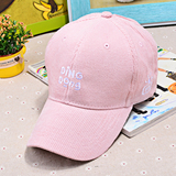 韩国进口代购新款秋冬灯心绒 字母D米白粉色棒球帽鸭舌帽韩版帽潮