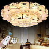 奢华LED金色客厅灯具圆形水晶灯吸顶灯卧室大厅大气欧式现代灯具