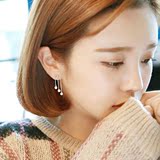 韩国明星刘仁娜同款耳环 925纯银珍珠耳钉水滴流苏长款女气质耳坠