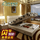皮床 现代真皮床高箱储物1.8米双人床1.5米榻榻米小户型软体床 床