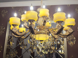 欧式天然玉石客厅灯 led蜡烛灯奢华大气复式卧室锌合金水晶吊灯