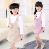女童背带裙套装儿童长袖t恤宝宝春秋连衣裙两件套韩版3-4-5-6-7岁