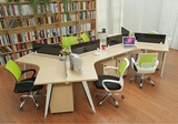 静怡家具职员办公桌3人6人组合员工位时尚创意办公桌简约屏风工位