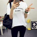 韩版新款品牌宽松大码白色短袖女夏季t恤女装闺蜜学生半袖打底衫