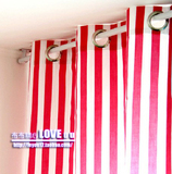 红白条纹 2.5/5.5间隔 粗棉帆布 布料 客厅卧室飘窗 可定做窗帘