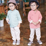 儿童汉服2男童休闲套装4宝宝衣服中式唐装两件套1-3-6岁小男孩潮