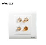 NVGM1开关插座面板M1无框大板雅白86型墙壁电源四头二位音响插座