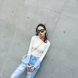2016夏季新款韩版薄款针织衫套头拼接短款修身显瘦长袖打底上衣女