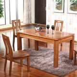 实木餐桌椅 水曲柳长方形餐台 4人6人小户型饭桌子