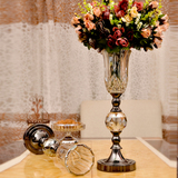 欧美式工艺品摆件新古典样板间客厅餐桌家居饰品水晶玻璃花瓶摆设