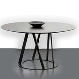 loft美式复古圆形铁艺实木餐桌创意小户型简约做旧咖啡桌饭桌子