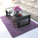 地毯客厅茶几长方形简约现代紫色家用地垫厨房吸水防滑脚垫定制